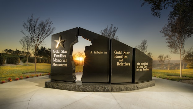 gold star memorial at sunset