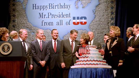 Reagan's Birthday Celebration with a massive cake Reagan's Birthday Celebration with a massive cake