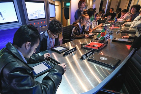 Students engaged in simulation Students engaged in simulation