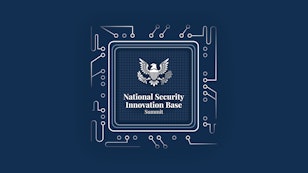 National Security Innovation Base Summit Logo Text that reads National Security Innovation Base Summit