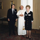 Ronald and Nancy Reagan with Priest Ronald and Nancy Reagan with Priest