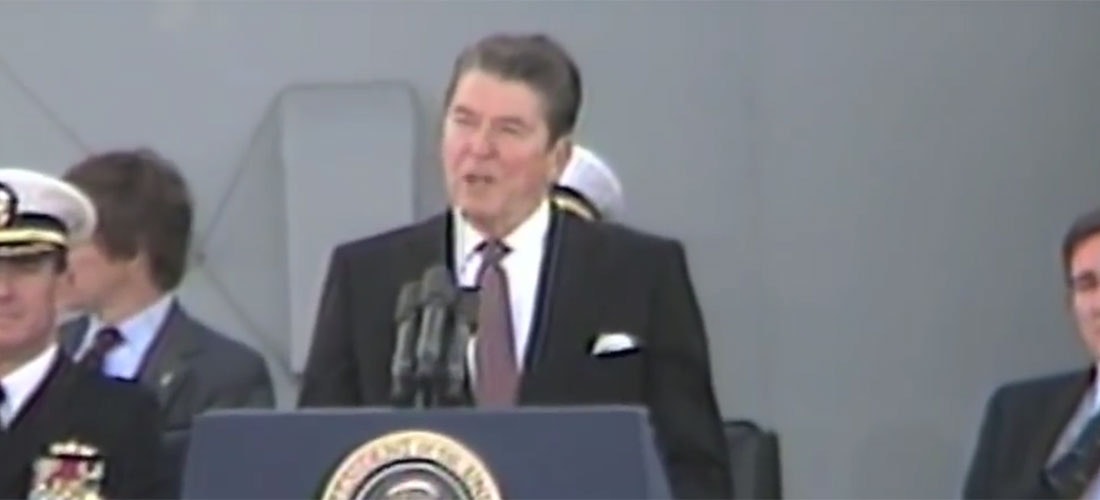 Ronald Reagan's quote When we've taken up arms, it has been for the…