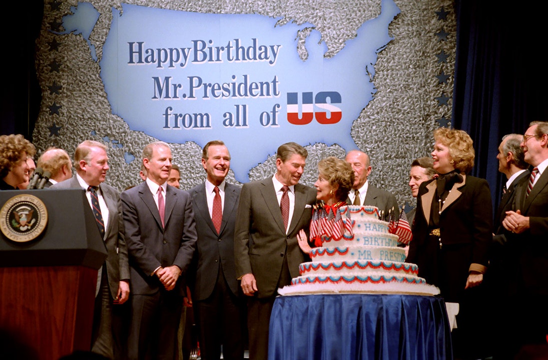 Reagan's Birthday Celebration with a massive cake