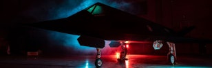 Night shot of the F-117 Nighthawk