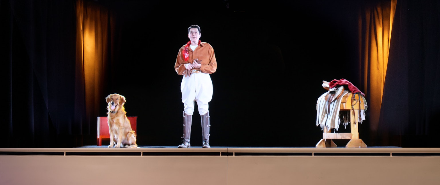 Ronald Reagan Hologram Ronald Reagan Hologram with a dog