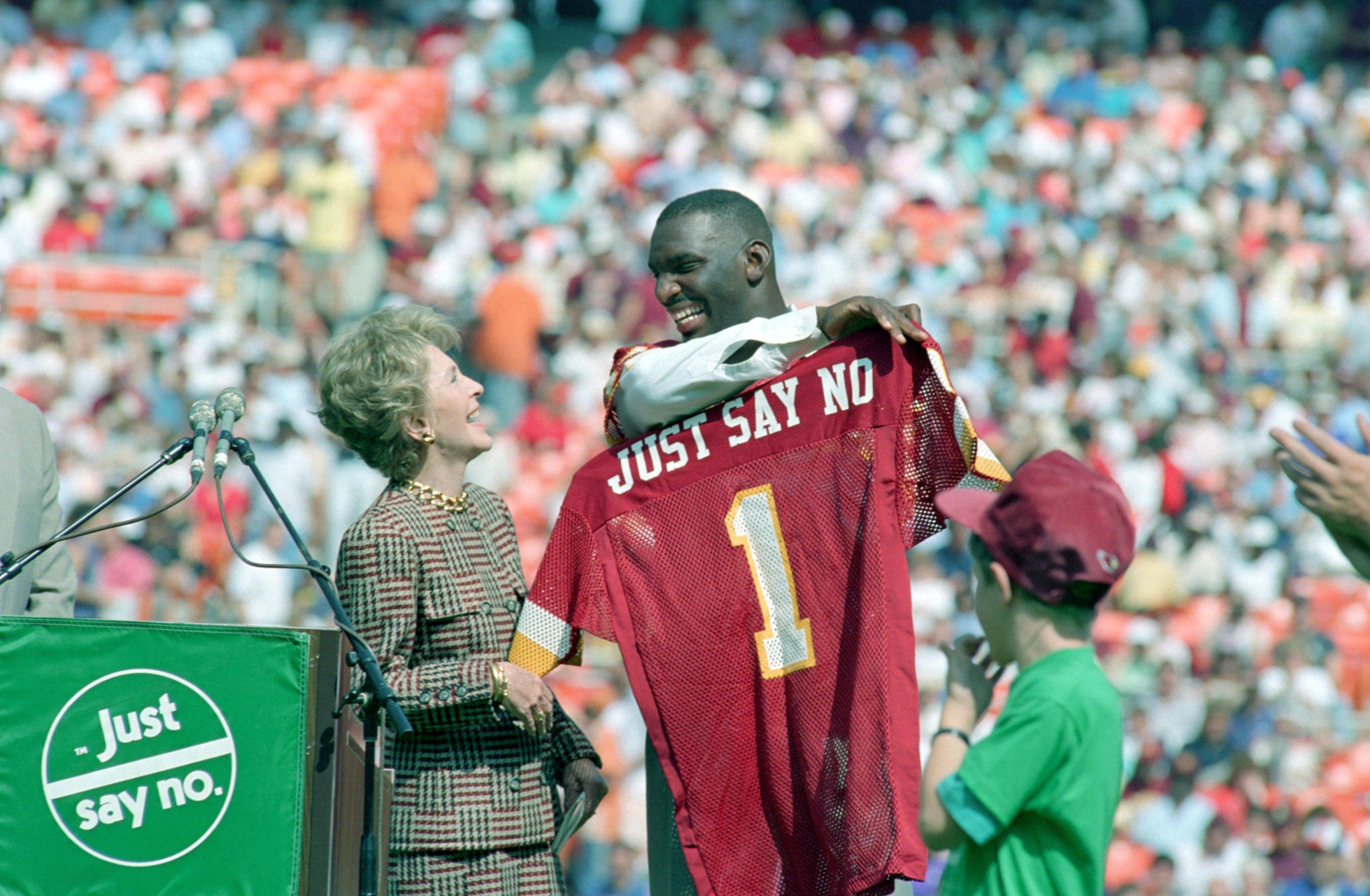 Nancy Reagan and a "Just Say No" NFL jersey