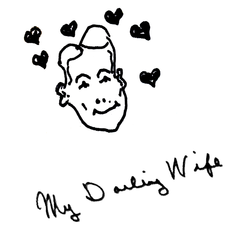 "My Darling Wife" - Hand Drawn Doodle By President Reagan