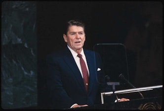 Reagan giving speech