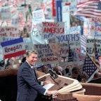 Reagan about to give a speech Reagan about to give a speech