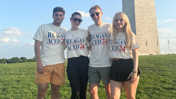 4 Ronald Reagan Education Students Posing