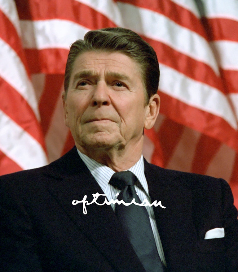 "Optimism" - Reagan with American flag