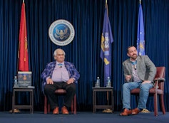 Medal of Honor recipients on stage