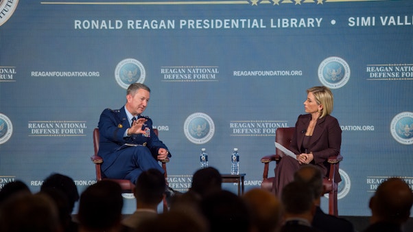 General Dan Caine speaks at the Reagan National Defense Forum